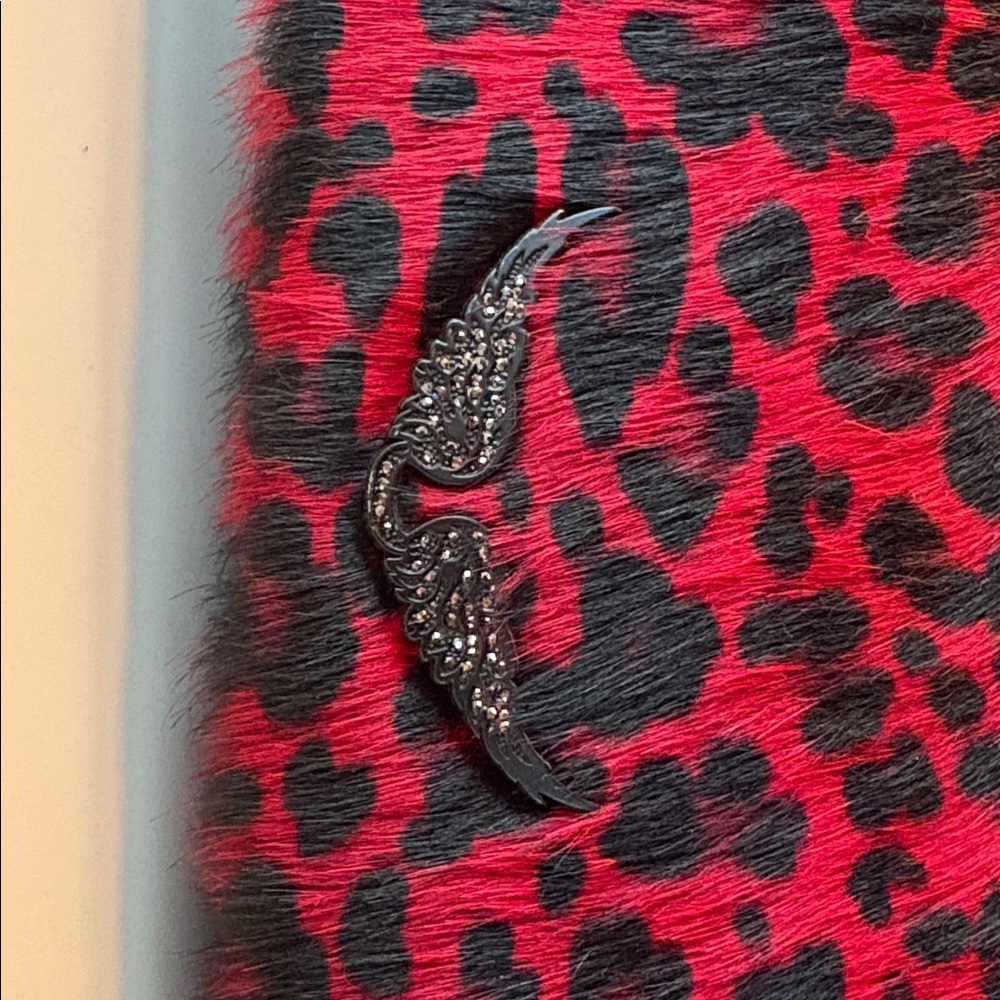 Zadig & Voltaire Red Leopard Print Crossbody Bag - Picture 2 of 9